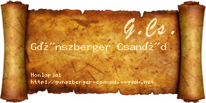 Günszberger Csanád névjegykártya